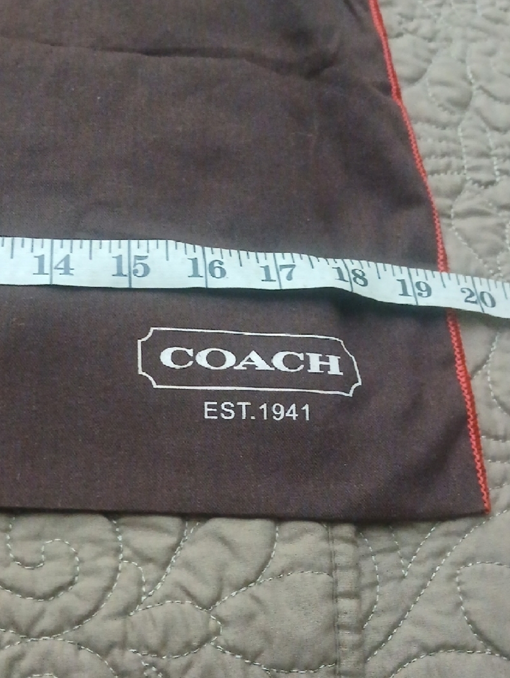 Coach Brown Logo Drawstring Dust Bag - Picture 2 of 6